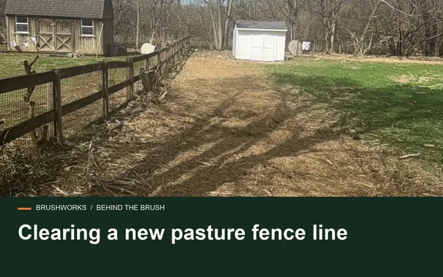 Clearing a new pasture fence line